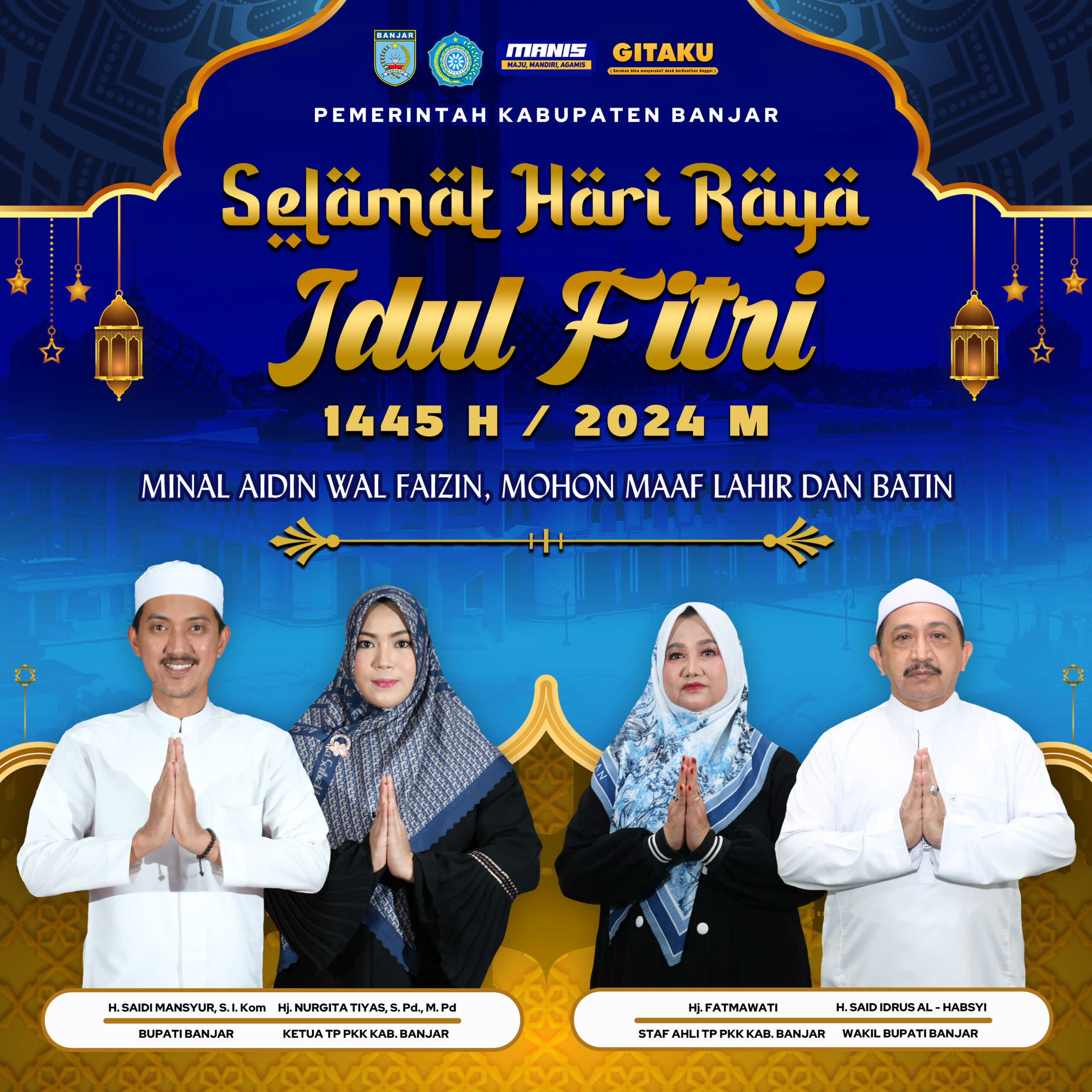 Pemerintah Kabupaten Banjar Selamat Hari Raya Idul Fitri 1 Syawal 1445 Hijriah