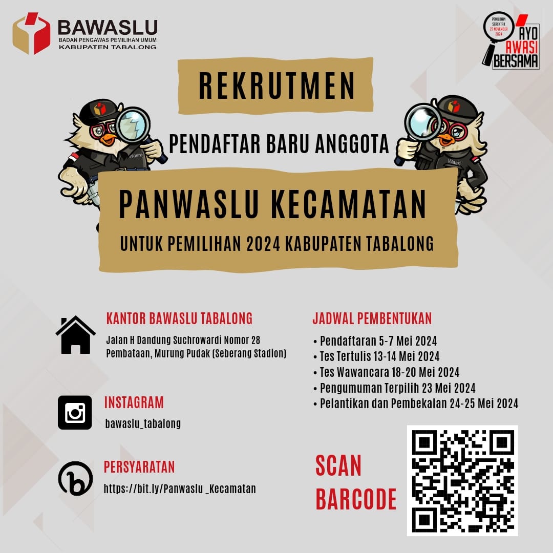 Bawaslu Kabupaten Tabalong Rekrutmen Panwaslu Kecamatan