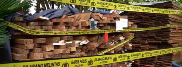 Ribuan Kayu Olahan Jenis Kruing dan Meranti Disita Ditpolair Polda Kalsel