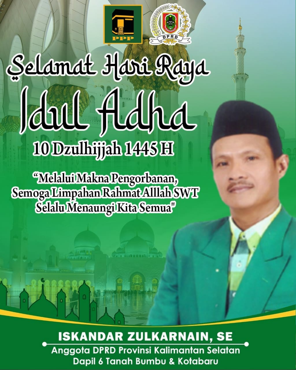 Iskandar Zulkarnain DPRD Kalsel Idul Adha 1445 H