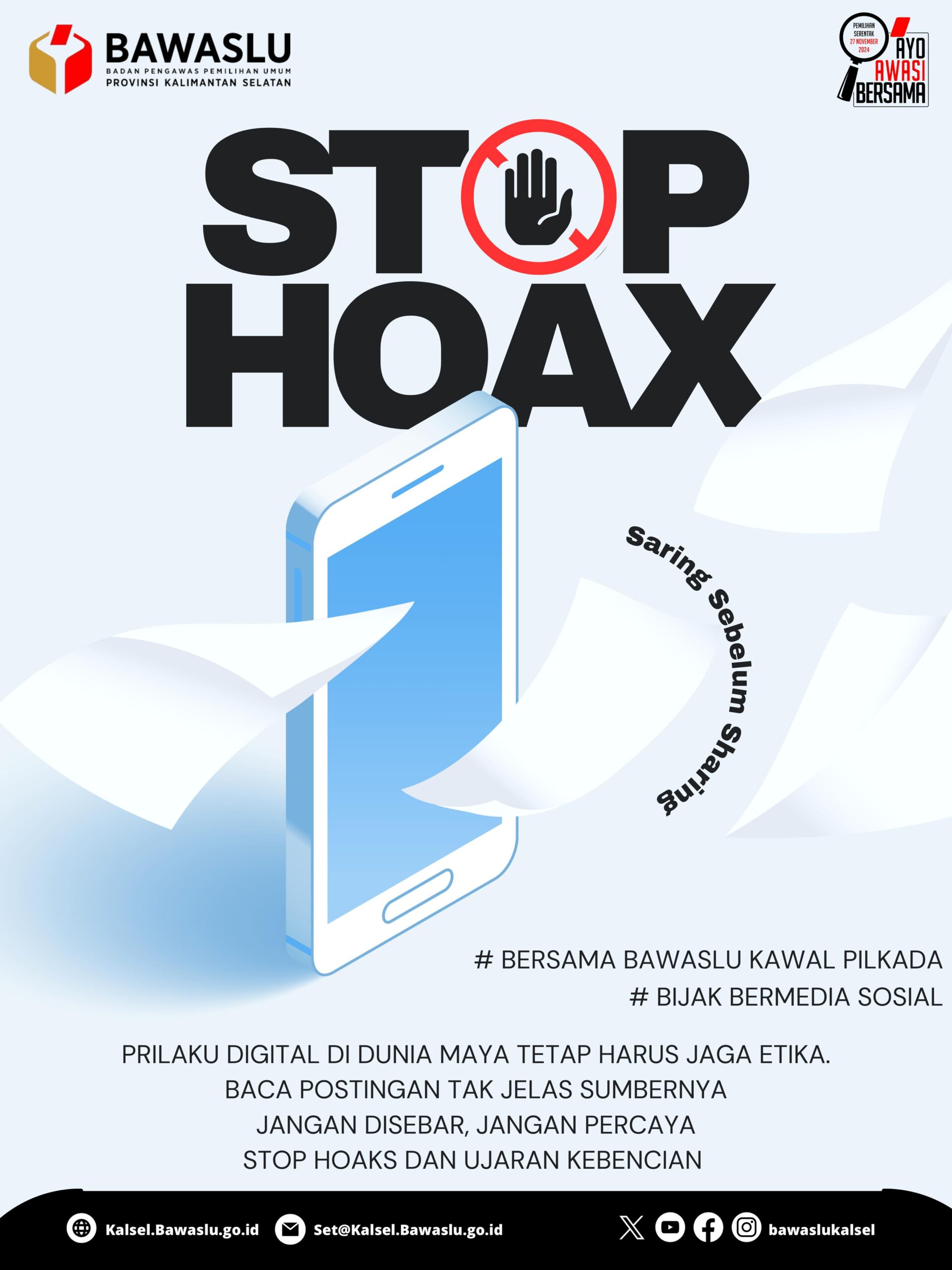 Bawaslu Kalimantan Selatan Stop Hoax