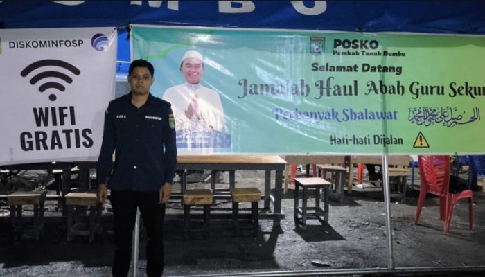 Berikan Layanan Penuh Diskominfosp Tanbu Sediakan Internet Gratis di Rest Area Haul Guru Sekumpul ke-20