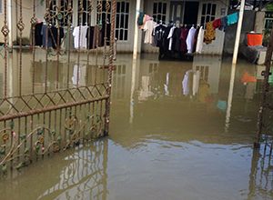 Banjir di Desa Keramat Baru Martapura Timur Kabupaten Banjar. (foto: koranbanjar.net)