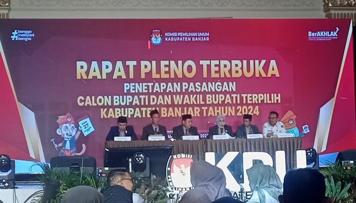 KPU Kabupaten Banjar Tetapkan Pasangan Calon Bupati dan Wakil Bupati Terpilih