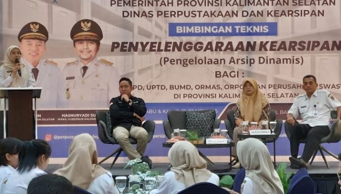 Dispersip Kalsel Mengadakan Bimbingan Teknis Penyelengaraan Kearsipan
