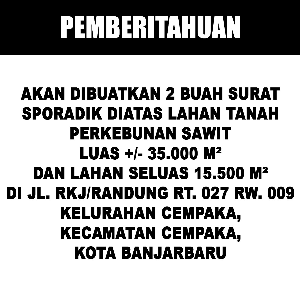 Pemberitahuan Pembuatan Sporadik