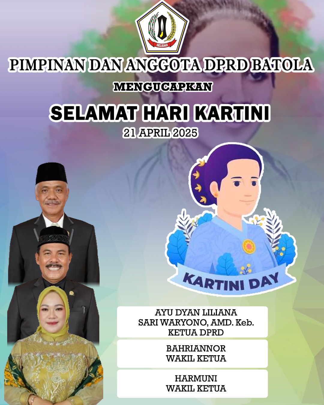 Pimpinan dan Anggota DPRD Batola Mengucapkan Selamat Hari Kartini 21 April 2025