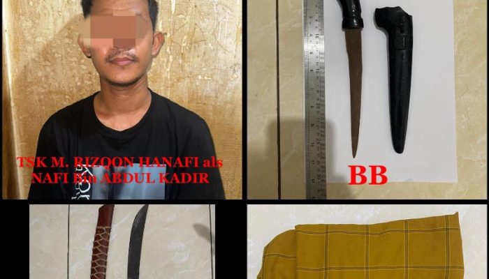 Bawa Senjata Tajam dan Mengamuk, Pemuda di Sungai Tiung Diciduk Polisi