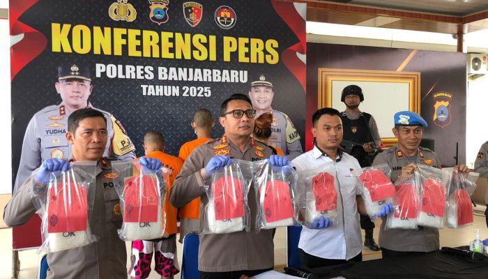 Polres Banjarbaru Gagalkan Penyelundupan Sabu 10,3 Kilogram, Tiga Tersangka Diamankan