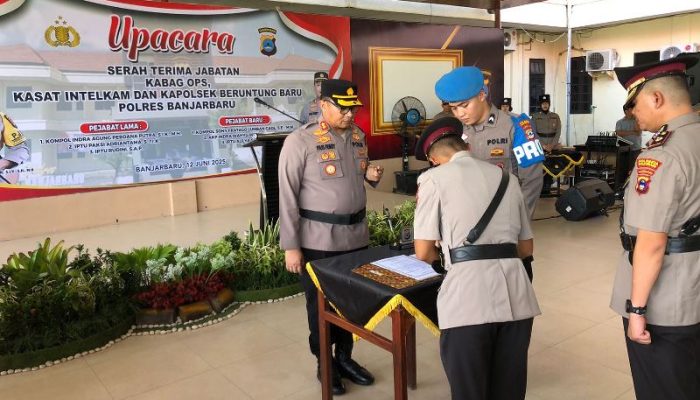 Mutasi Jabatan di Polres Banjarbaru; Kabag Ops dan Pejabat Lainnya Berganti