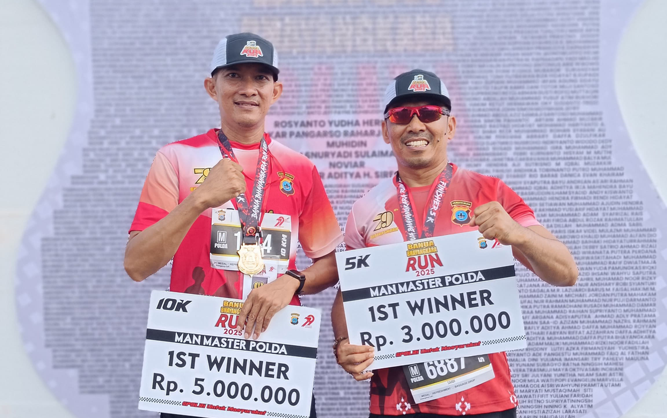 Juara 1 podium pertama pada kategori Man Master Polda pada event Banua Bhayangkara Run 2025.