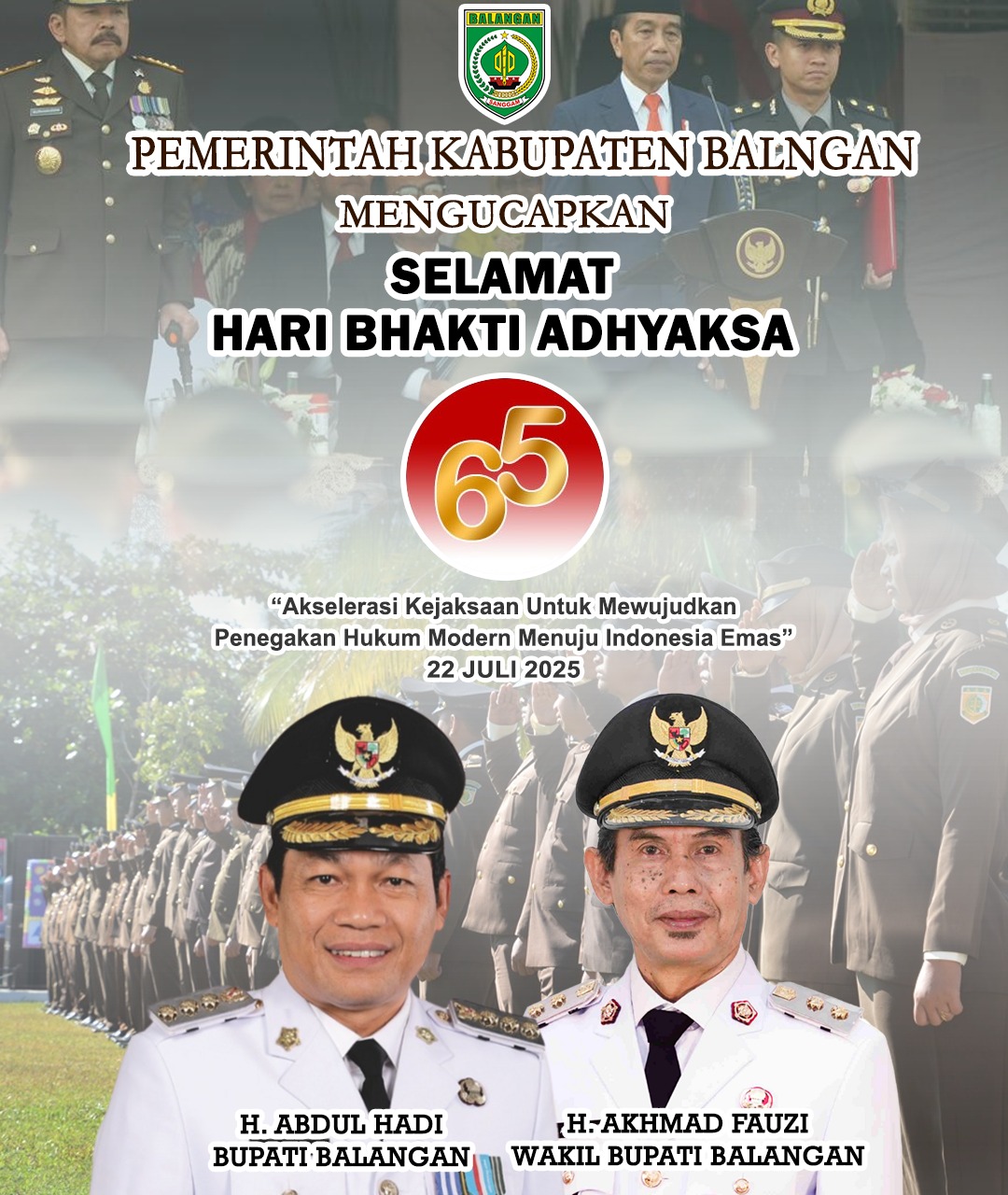 H Abdul Hadi & H Akhmad Fauzi Mengucapkan Selamat Hari Bhakti Adhyaksa 22 Juli 2025