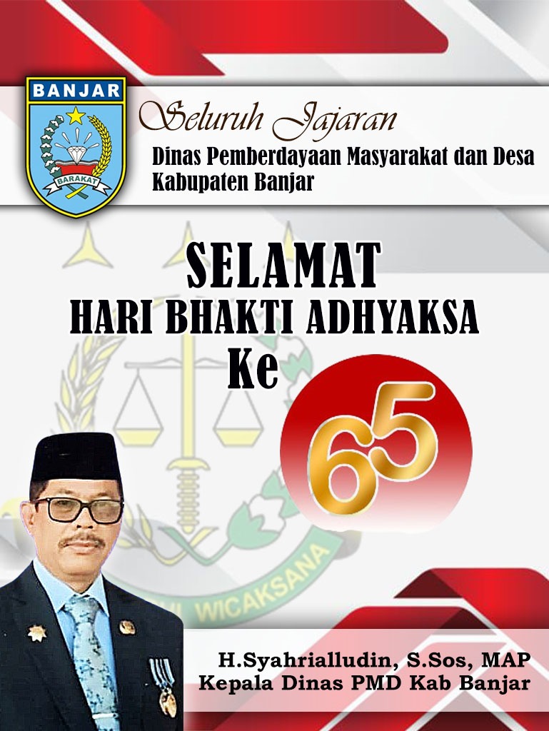 H Syahrialludin Kepala Dinas PMD Kabupaten Banjar Mengucapkan Selamat Hari Bhakti Adhyaksa 22 Juli 2025